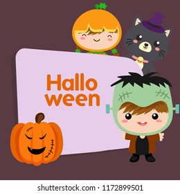 happy halloween trick or treat frankenstein costume kid