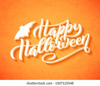 Happy halloween. Trick or treat. Hand drawn creative calligraphy design for holiday greeting card and invitation, flyers, posters, banner. Vector illustration.