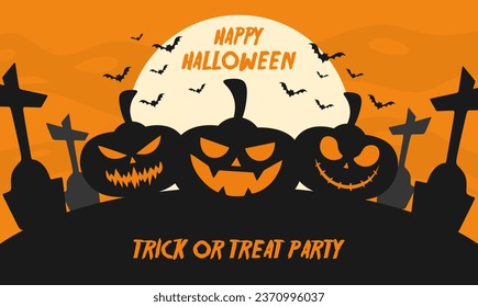 happy halloween trick or treat party  background vector illustration.