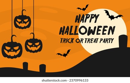 happy halloween trick or treat party  background vector illustration.