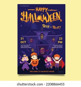 Happy Halloween trick or treat poster