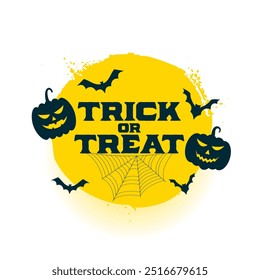 happy halloween trick or treat poster with creepy elements vector