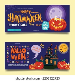 Happy Halloween trick or treat sale banner