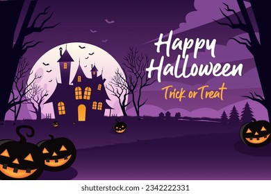 Happy Halloween trick or treat vector illustration background