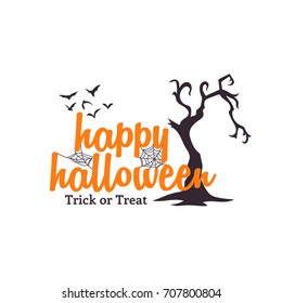 Happy Halloween Trick or Treat Vector Lettering Illustration
