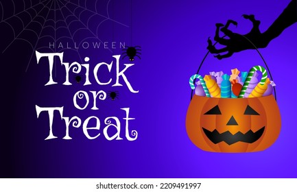 Happy Halloween trick or treat.Vector illustration. 