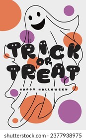 Happy Halloween trick-or-treat party poster, banner key visual.