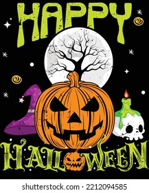 Happy HALLOWEEN TSHIRT - HALLOWEEN T-SHIRT DESIGN