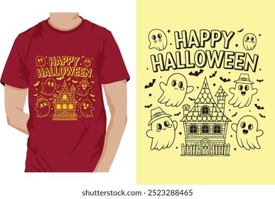 Happy Halloween t-shirt design, Halloween t-shirt design, boo t-shirt design, pumpkin t-shirt design 