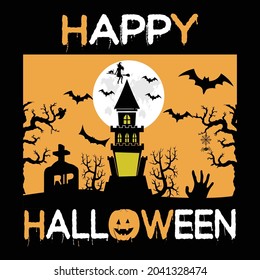 HAPPY HALLOWEEN T-SHIRT DESIGN COSTUME