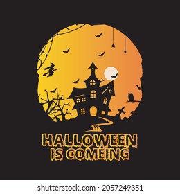 Happy Halloween t-shirt design integrated with the illustration