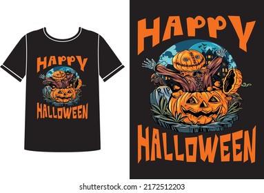 Happy halloween t-shirt design template