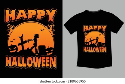 Happy Halloween. Halloween t-shirt design template. Happy Halloween t-shirt design template easy to print all-purpose for man, women, and children 