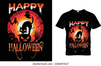 happy halloween t-shirt design template