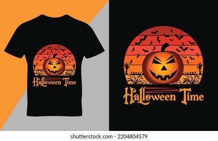 Happy Halloween T-Shirt Design-Vorlage, Vektorgrafik