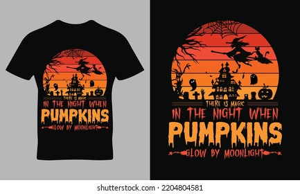 Happy Halloween T-Shirt Design-Vorlage, Vektorgrafik