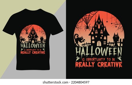 Happy Halloween T-Shirt Design-Vorlage, Vektorgrafik