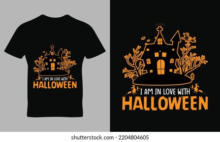 Happy Halloween T-Shirt Design-Vorlage, Vektorgrafik