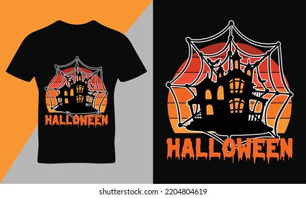 Happy Halloween T-Shirt Design-Vorlage, Vektorgrafik