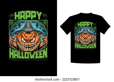 Happy Halloween. Halloween t-shirt design template. Happy Halloween t-shirt design templates are easy to print all-purpose for men, women, and children.