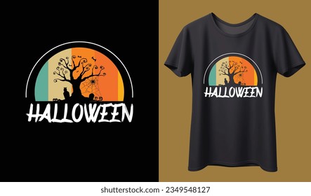 Happy Halloween. Halloween t-shirt design template. Happy Halloween t-shirt design template easy to print all-purpose for man, women, and children