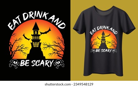 Happy Halloween. Halloween t-shirt design template. Happy Halloween t-shirt design template easy to print all-purpose for man, women, and children