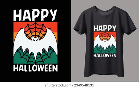 Happy Halloween. Halloween t-shirt design template. Happy Halloween t-shirt design template easy to print all-purpose for man, women, and children