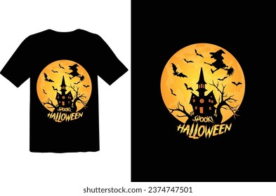 Happy Halloween t-shirt .  Halloween t-shirt design template for man, women, and children vector illustrator 10 Eps  