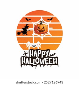 Happy Halloween t-shirt design template easy to Editable.