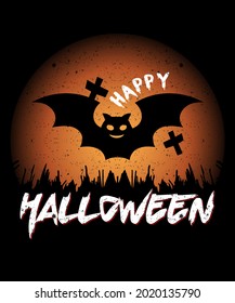 Happy Halloween t-shirt design, halloween text custom typography vector file. 