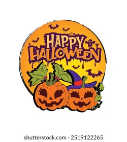 
Happy halloween. Halloween t-shirt design, trendy Halloween t-shirt design, stickers, home decoration,...