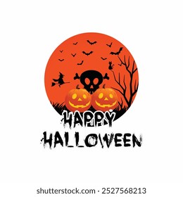 Happy Halloween T-shirt Design, Halloween Typography T-shirt Editable.