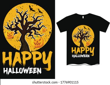 Feliz Halloween -Diseño de camisetas de Halloween. Gráfico vectorial de Halloween. Ilustración de la camiseta de Halloween. Diseño de camisetas de diablo con cabeza de trompa. Hermoso y llamativo vector de halloween