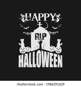 Vector de diseño de camisetas Feliz Halloween