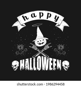 Feliz Vector de diseño de camisetas de Halloween