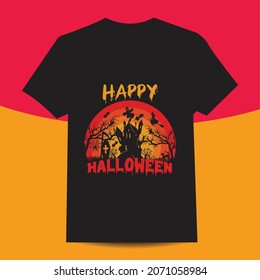Happy Halloween t-shirt design, Vector Graphic, illustration, High quality vector t-shirt design.