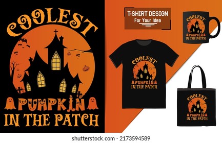 Happy Halloween T-Shirt Design vector template design typography element 