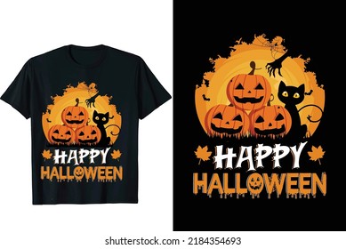 Vector de diseño de camisetas de Halloween feliz 
