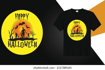 Happy Halloween T-shirt Design, Vector, Illustration, EPS. 