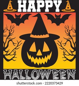 Happy Halloween T-shirt Design Vector File.