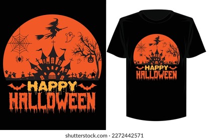 Happy Halloween t-shirt design vector.