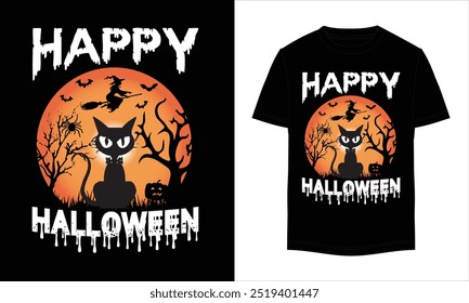 Happy Halloween T-shirt Design. Halloween Vector design. Halloween Illustration T-shirt Design For Your Business. Halloween T-shirt Design.