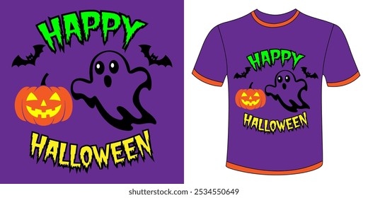 Happy halloween t-shirt design vector illustration