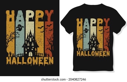 Happy Halloween T-Shirt illustration. Horns head devil t-shirt design. Beautiful and eye catching Halloween vector
