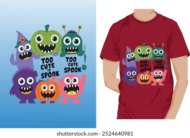 happy Halloween t-shirt  pumpkins logo Vector illustration