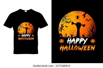 Happy Halloween t-shirt template design vector