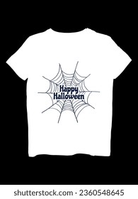  'Happy Halloween' t-shirt that combines classic spooky elements with a playful twist. 
