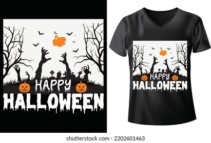 HAPPY HALLOWEEN, HALLOWEEN T-SHIRT VECTOR