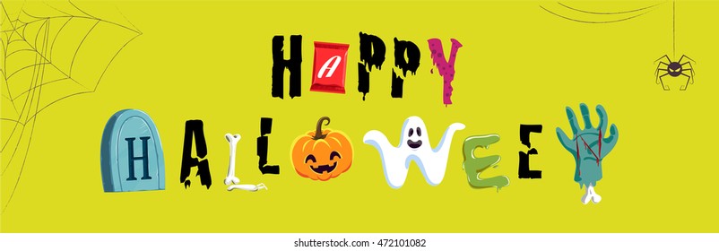 Happy Halloween Typeface, Typography, vector, Illustration