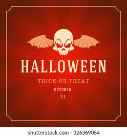 Felices Halloween Diseño Típográfico Vector Fondo del tablero y Skull